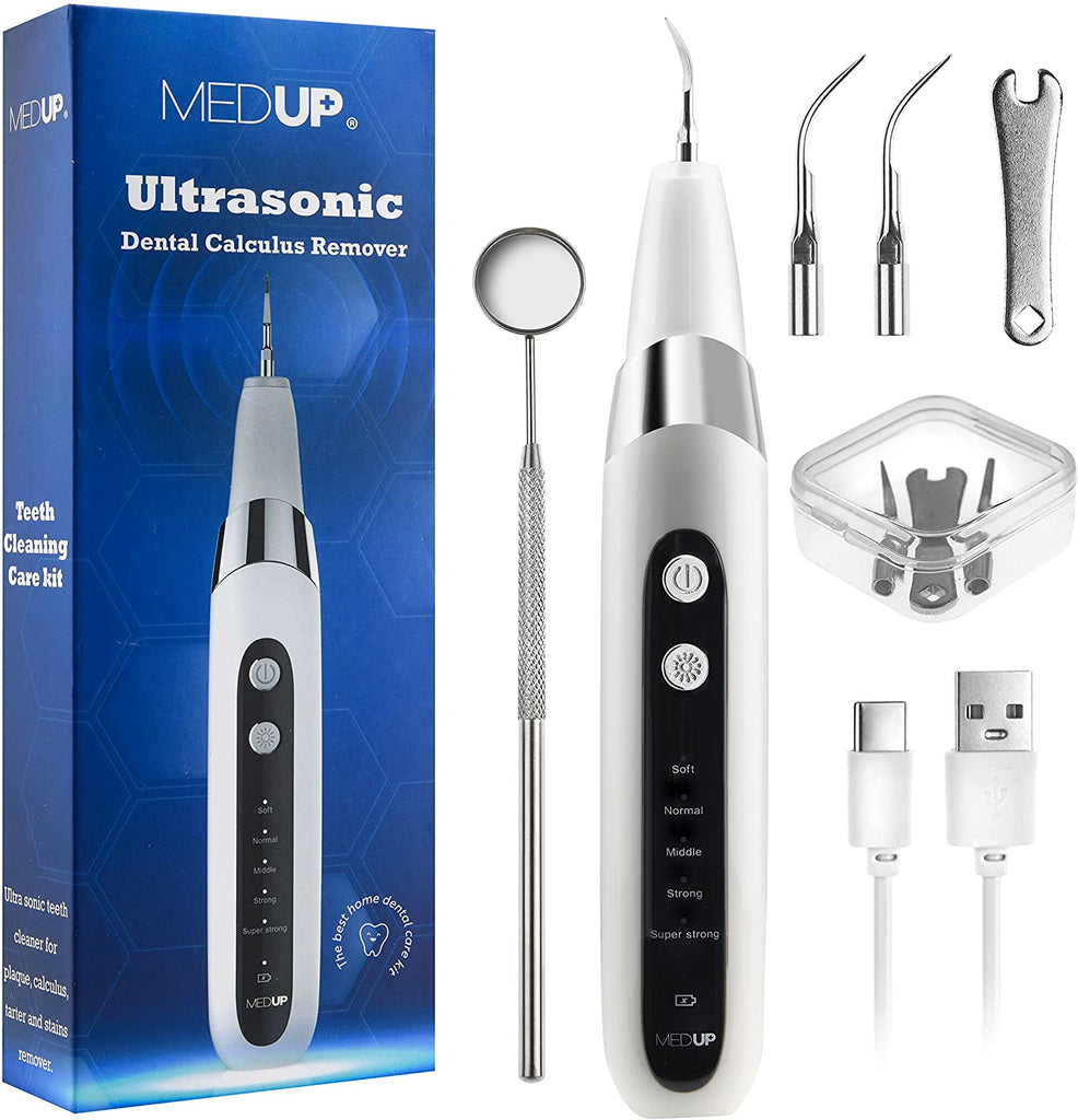 Electric Plaque Remover for Teeth, Ultrasonic Dentist Tools for Calculus, Tarter, and Stain Remover , Teeth Cleaning Kit - Medup